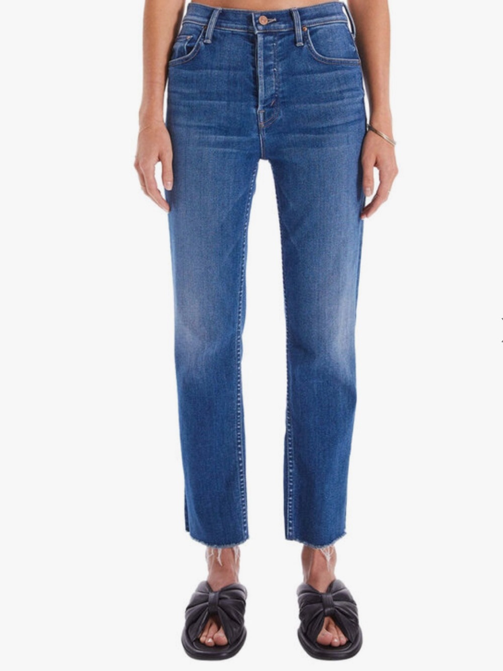 Classic High-Rise Straight Jeans in Medium Blue